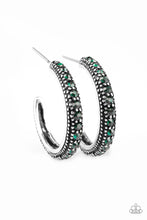 Load image into Gallery viewer, Twinkling Tinseltown Green Hoop Earring Paparazzi Accessories