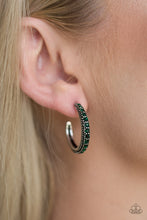Load image into Gallery viewer, Twinkling Tinseltown Green Hoop Earring Paparazzi Accessories