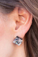 Load image into Gallery viewer, Prima Donna Drama Black Gunmetal Rhinestone Earring Paparazzi Accessories