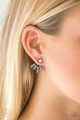 Diva Dynamite Black Gunmetal Jacket Earring Paparazzi Accessories