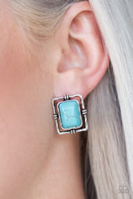 Load image into Gallery viewer, Center Stagecoach Blue Stone Earring Paparazzi Accessories