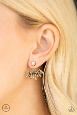 Diva Dynamite Brass Jacket Earring Paparazzi Accessories