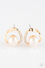 Load image into Gallery viewer, Stylish Suave Gold Pearl Earrings Paparazzi Accessories