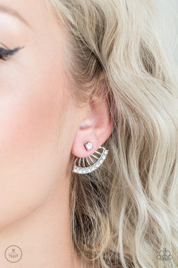 Disco Drama White Jacket Earring Paparazzi Accessories