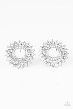 Load image into Gallery viewer, Buckingham Beauty White Rhinestone Earring Paparazzi Accessories