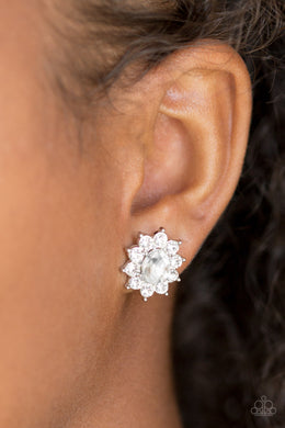 Starry Nights White Rhinestone Earring Paparazzi Accessories
