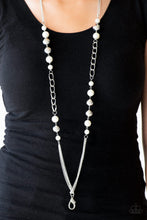 Load image into Gallery viewer, Uptown Talker White Pearl Lanyard Paparazzi Accessories