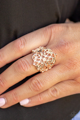 Victorian Valor Rose Gold Ring Paparazzi Accessories