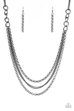 Load image into Gallery viewer, Mechanical Mayhem Black Gunmetal Necklace Paparazzi Accessories