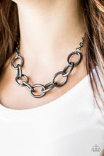 Load image into Gallery viewer, Boldy Bronx Black Gunmetal Necklace Paparazzi Accessories