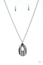 Load image into Gallery viewer, Stop, TEARDROP and Roll Black Gunmetal Necklace Paparazzi Accessories