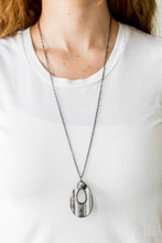 Load image into Gallery viewer, Stop, TEARDROP and Roll Black Gunmetal Necklace Paparazzi Accessories