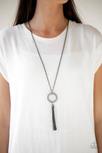Load image into Gallery viewer, Straight To The Top - Black Gunmetal Rhinestone Necklace Paparazzi Accessories