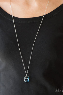 Pandoras Box Blue Necklace Paparazzi Accessories