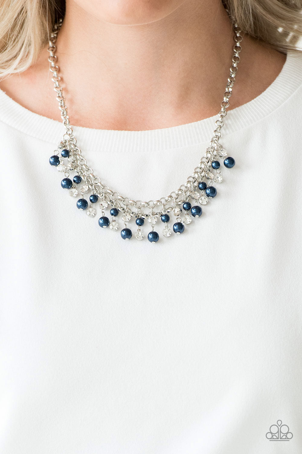 You May Kiss The Bride Blue Pearl Necklace Paparazzi Accessories