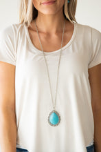 Load image into Gallery viewer, Full Frontier Blue Stone Necklace Paparazzi Accessories