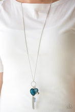Load image into Gallery viewer, Haute Heartbreaker Blue Necklace Paparazzi Accessories