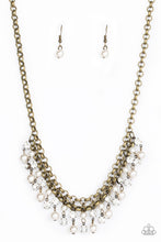 Load image into Gallery viewer, You May Kiss The Bride Brass Necklace Paparazzi Accessories