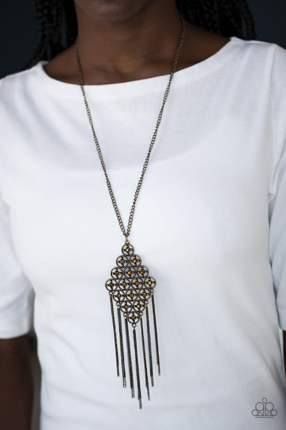 Web Design Brass Necklace Paparazzi Accessories