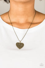 Load image into Gallery viewer, Look Into Your Heart Brass Necklace Paparazzi Accessories