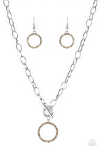Load image into Gallery viewer, All In Favor Brown Rhinestone Toggle Necklace Paparazzi Accessories