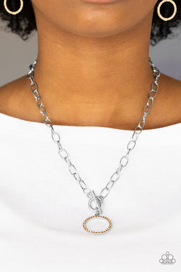 All In Favor Brown Rhinestone Toggle Necklace Paparazzi Accessories