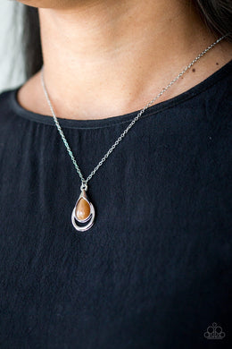 Just Drop It Brown Moonstone Necklace Paparazzi Accessories