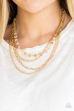 Extravagant Elegance - Gold Necklace Paparazzi Accessories