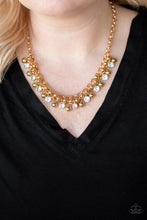 Load image into Gallery viewer, Wall Street Winner Gold Rhinestone Necklace Paparazzi Accessories