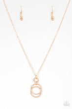 Load image into Gallery viewer, Timeless Trio - Gold Rhinestone Necklace Paparazzi Accessories