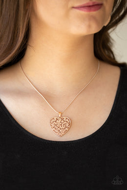 Look Into Your Heart Rose Gold Necklace Paparazzi Accessories