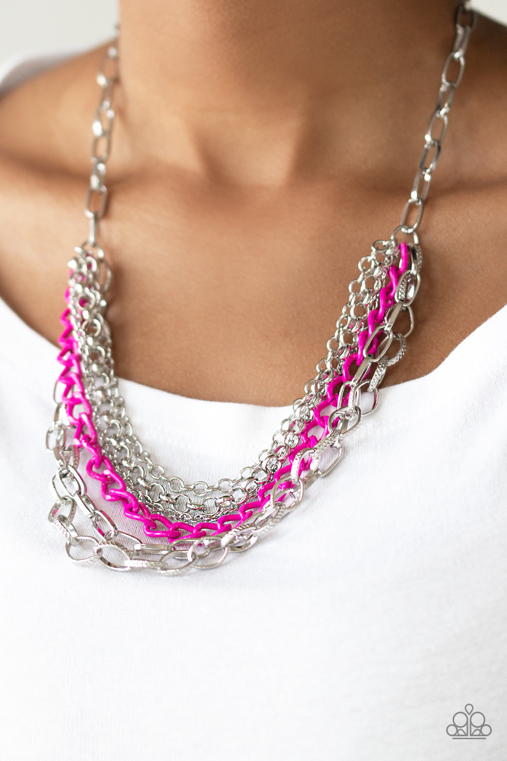 Color Bomb Pink Necklace Paparazzi Accessories