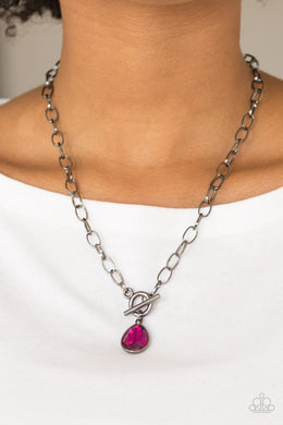 So Sorority Pink Gunmetal Necklace Paparazzi Accessories
