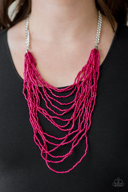 Bora Bombora Pink Seed Bead Necklace Paparazzi Accessories