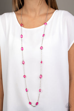 Glassy Glamorous - Pink Necklace Paparazzi Accessories