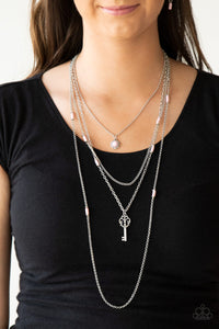 key,long necklace,pink,Key Keynote - Pink Necklace