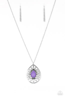 Summer Sunbeam - Purple Stone Necklace Paparazzi Accessories