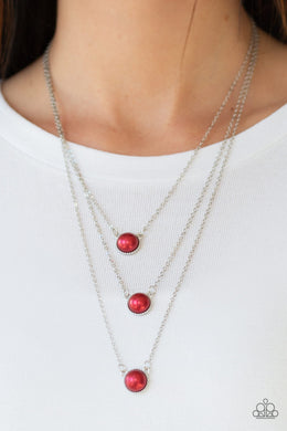 A Love For Luster - Red Pearl Necklace Paparazzi Accessories