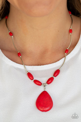 Explore The Elements Red Necklace Paparazzi Accessories