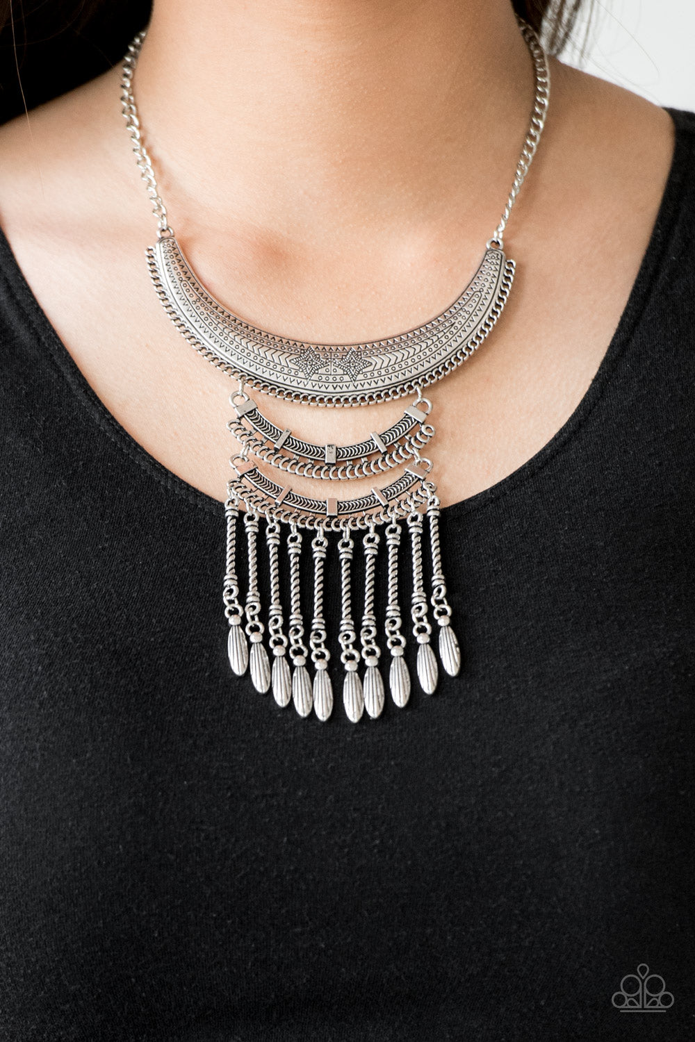Eastern Empress - Silver Necklace Paparazzi Accessories