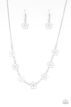 Load image into Gallery viewer, Always Abloom - Silver Pearl Floral Necklace Paparazzi Accessories