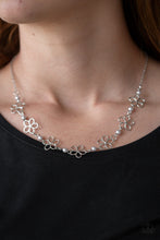 Load image into Gallery viewer, Always Abloom - Silver Pearl Floral Necklace Paparazzi Accessories