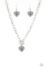 Load image into Gallery viewer, Say No AMOUR Silver Heart Toggle Necklace Paparazzi Accessories