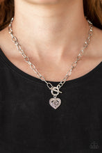 Load image into Gallery viewer, Say No AMOUR Silver Heart Toggle Necklace Paparazzi Accessories