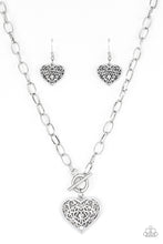 Load image into Gallery viewer, Victorian Romance Silver Toggle Necklace Paparazzi Accessories