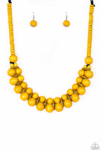 Load image into Gallery viewer, Caribbean Cover Girl Yellow Wooden Necklace Paparazzi Accessories
