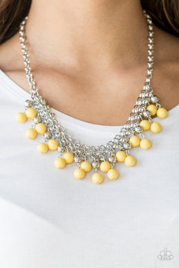 Friday Night Fringe Yellow Necklace Paparazzi Accessories