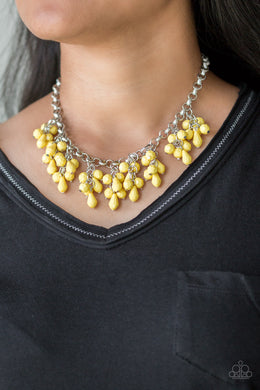 Modern Macarena Yellow Necklace Paparazzi Accessories