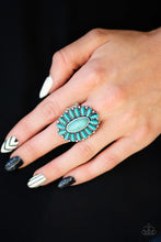 Load image into Gallery viewer, Cactus Cabana Blue Turquoise Stone Ring Paparazzi Accessories