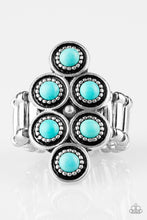 Load image into Gallery viewer, River Rock Rhythm Blue Stone Ring Paparazzi Accessories